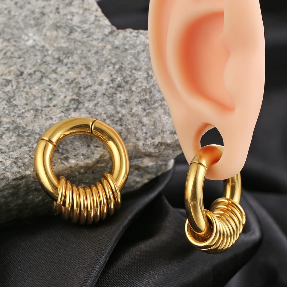 2g Stacked Hoops Ear Hangers - Image 4