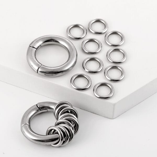 2PCS 2g Stacked Hoops Ear Weights Hangers Piercing Body Jewelry