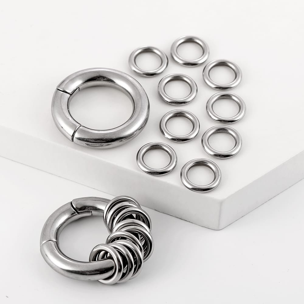 2g Stacked Hoops Ear Hangers - Image 5