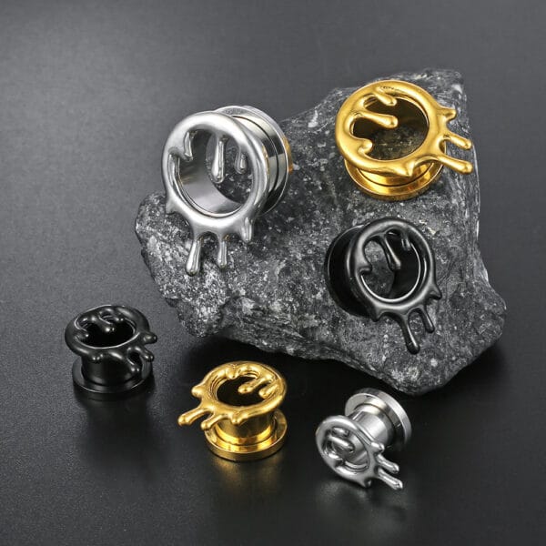 2PCS Water Drop Ear Gauges Plugs Stretcher Earring