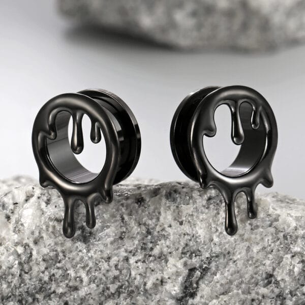2PCS Water Drop Ear Gauges Plugs Stretcher Earring