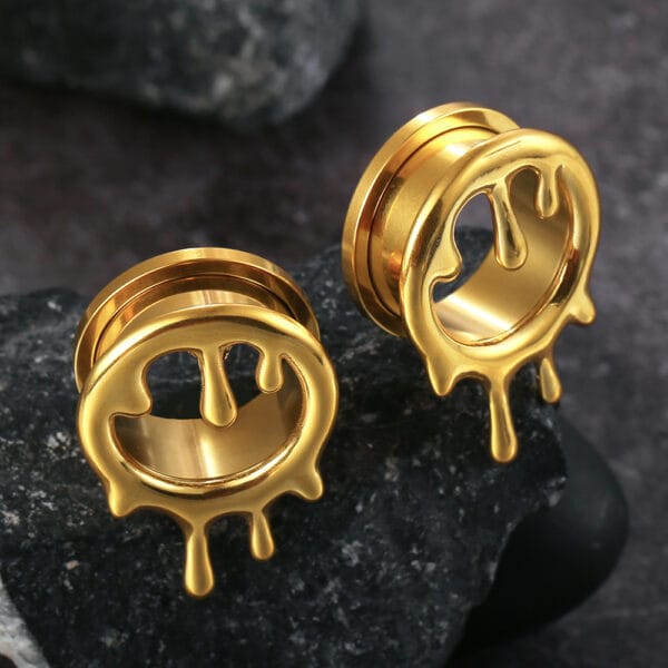 2PCS Water Drop Ear Gauges Plugs Stretcher Earring