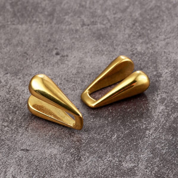 2PCS 00g Water Droplet Ear Weights Hangers Ear Plugs 316 Stainless Steel