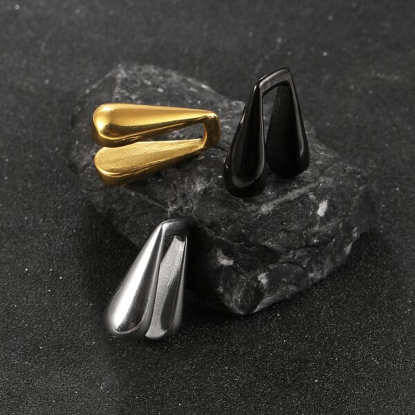 2PCS 00g Water Droplet Ear Weights Hangers Ear Plugs 316 Stainless Steel