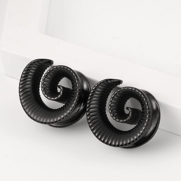 2PCS 316 Stainless Steel Cool Ear Tunnels Plug Spiral Saddle