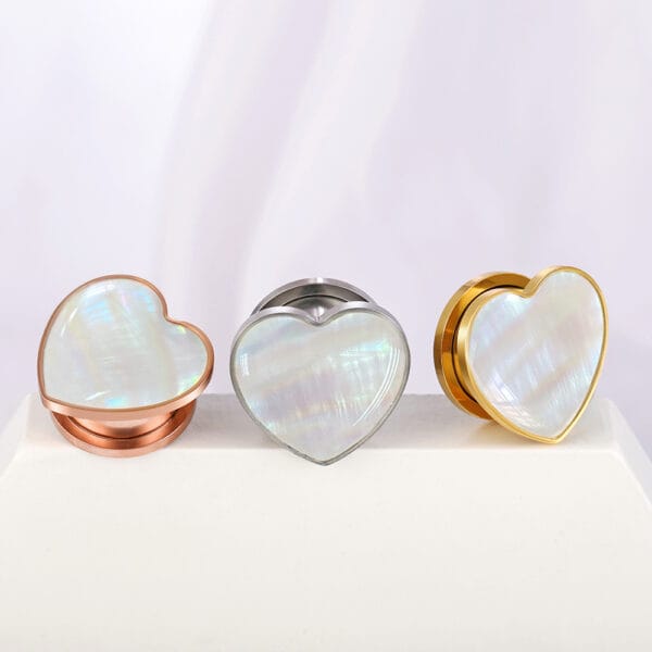 2PCS Fashion Heart Conch Ear Tunnels Plugs Body Jewelry Elegant
