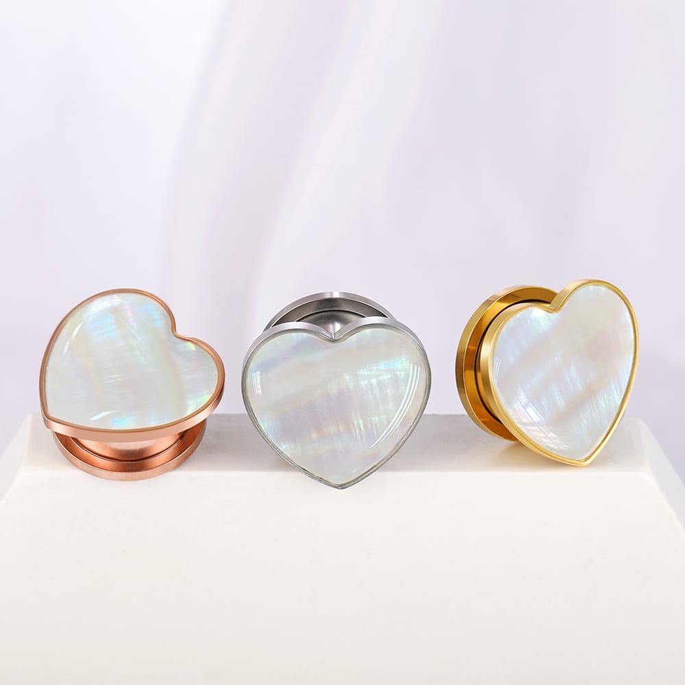 Heart Conch Ear Tunnels Plugs - Image 2