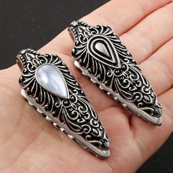 2PCS 7/8'' 22mm Conch Floral Ear Weights Hangers