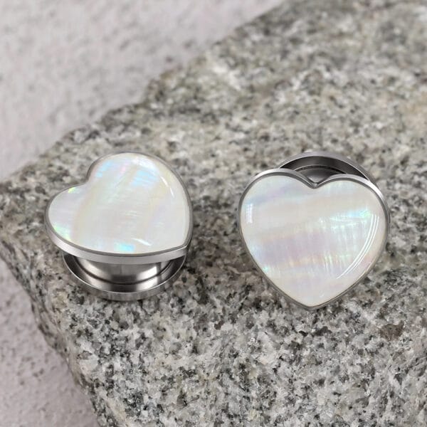 2PCS Fashion Heart Conch Ear Tunnels Plugs Body Jewelry Elegant