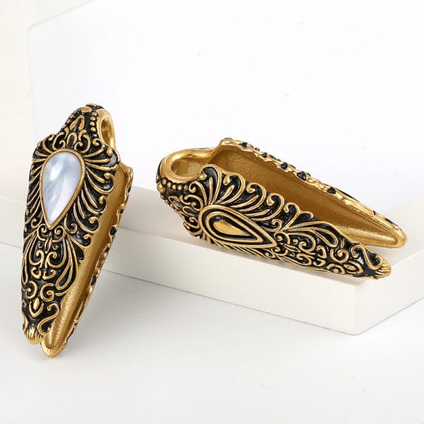 2PCS 7/8'' 22mm Conch Floral Ear Weights Hangers