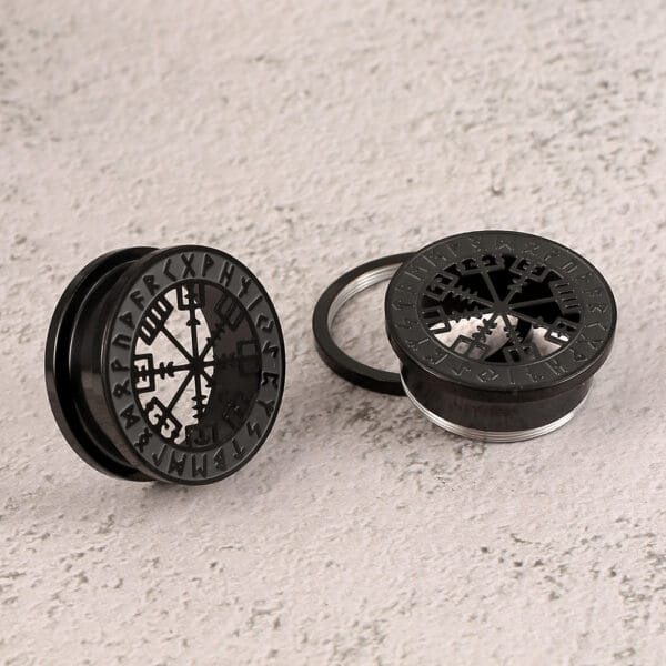 2PCS 316 Stainless Steel Ear Gauges Stretcher Viking Rune
