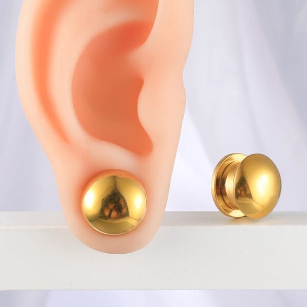 2PCS 316 Stainless Steel Round Ear Gauges Stretcher