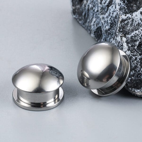 2PCS 316 Stainless Steel Round Ear Gauges Stretcher
