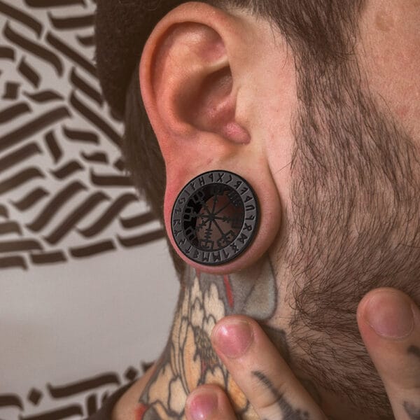 2PCS 316 Stainless Steel Ear Gauges Stretcher Viking Rune