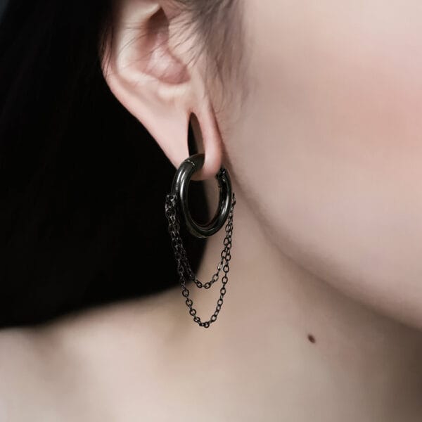 2PCS 2g Chic Chain Ear Weights Hangers 18K Gold