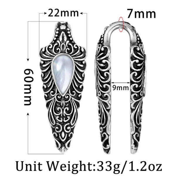 7/8'' 22mm Conch Floral Ear Hangers