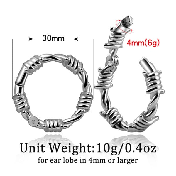 2PCS Ear Weights Hangers Stretcher Expander 316 Stainless Steel