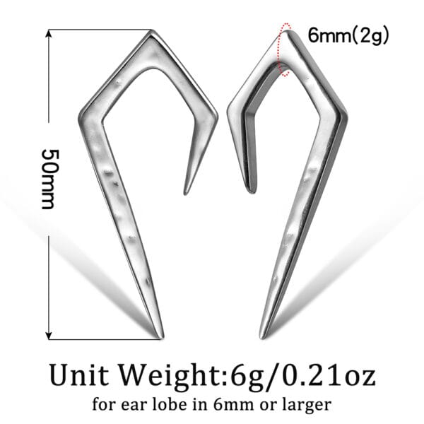 2PCS Punk Ear Weights Hangers Ear Plug Dilations