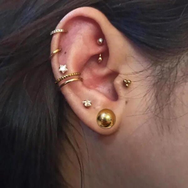 2PCS 316 Stainless Steel Round Ear Gauges Stretcher