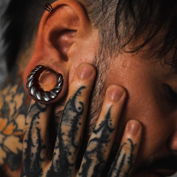 2PCS 316 Stainless Steel Twist Saddle Ear Tunnels Plugs Expander Stretchers
