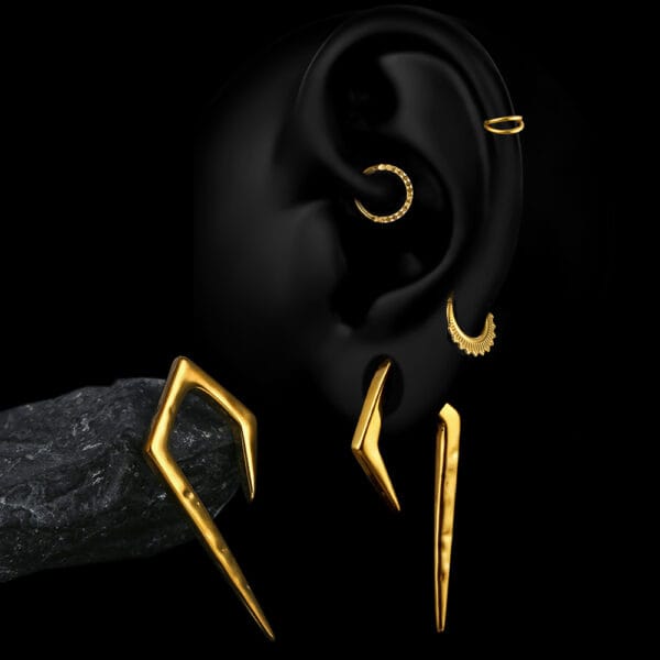 2PCS Punk Ear Weights Hangers Ear Plug Dilations
