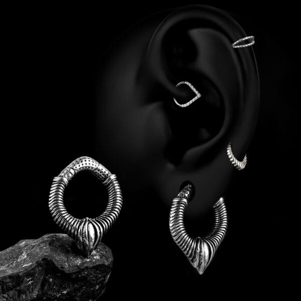2PCS Gothic Punk Ear Weights Hangers Ear Plug for Stretched Lobe
