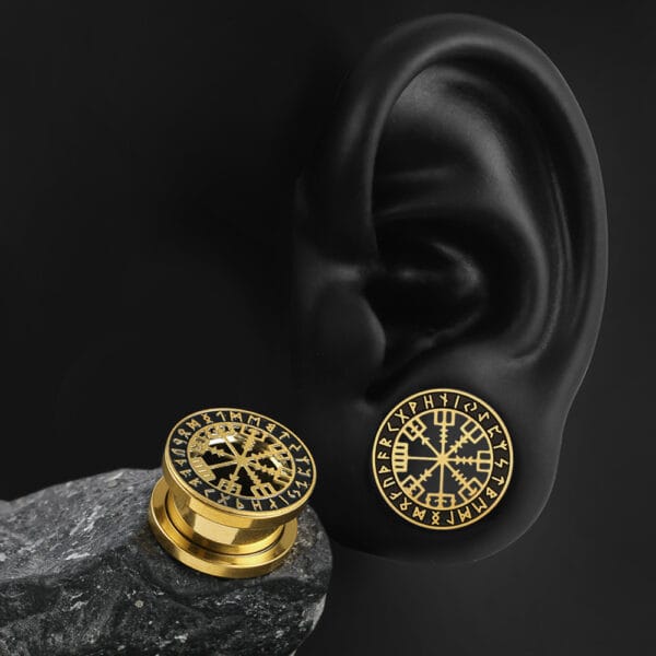 2PCS 316 Stainless Steel Ear Gauges Stretcher Viking Rune