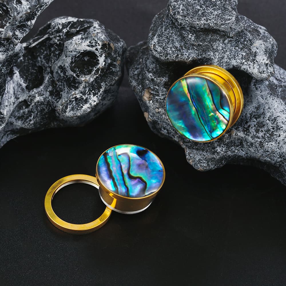 Screw Fit Colorful Shell Ear Tunnels - Image 6