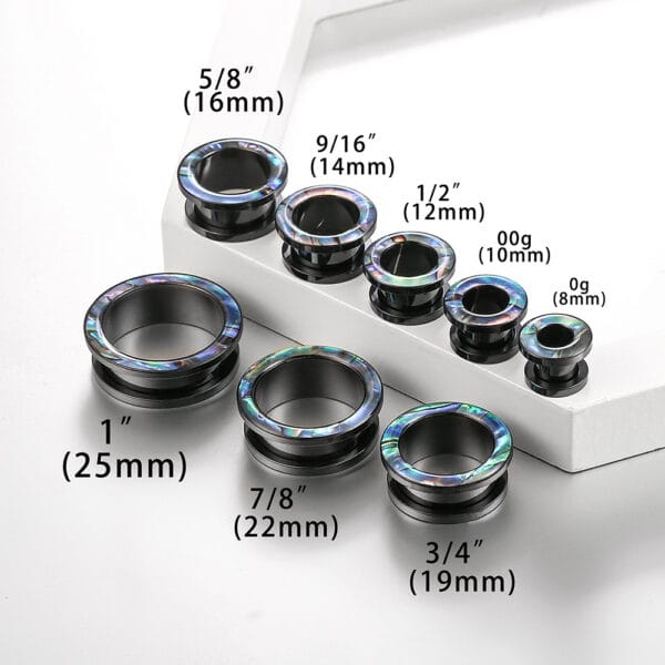 Screw Fit Colorful Shell Ear Tunnels