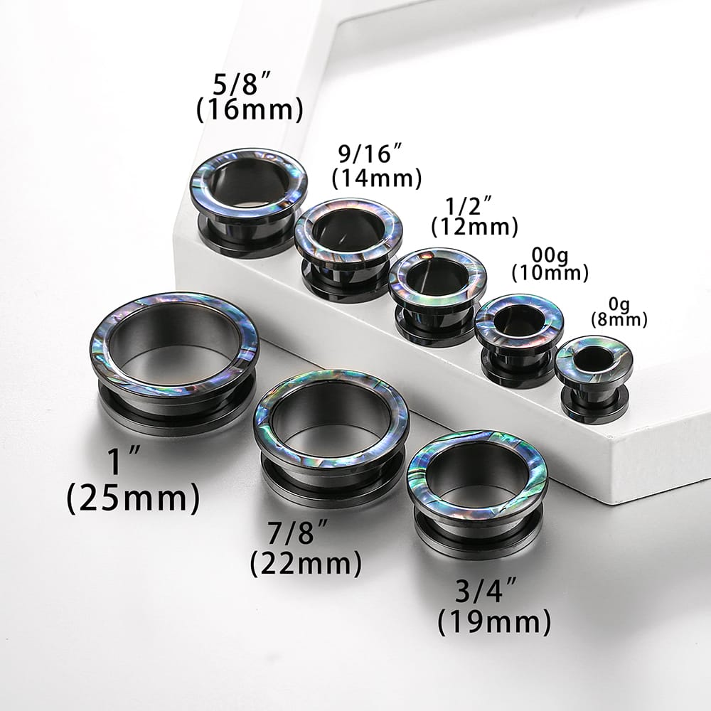 Screw Fit Colorful Shell Ear Tunnels - Image 7