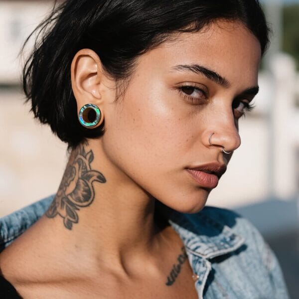 Screw Fit Colorful Shell Ear Tunnels