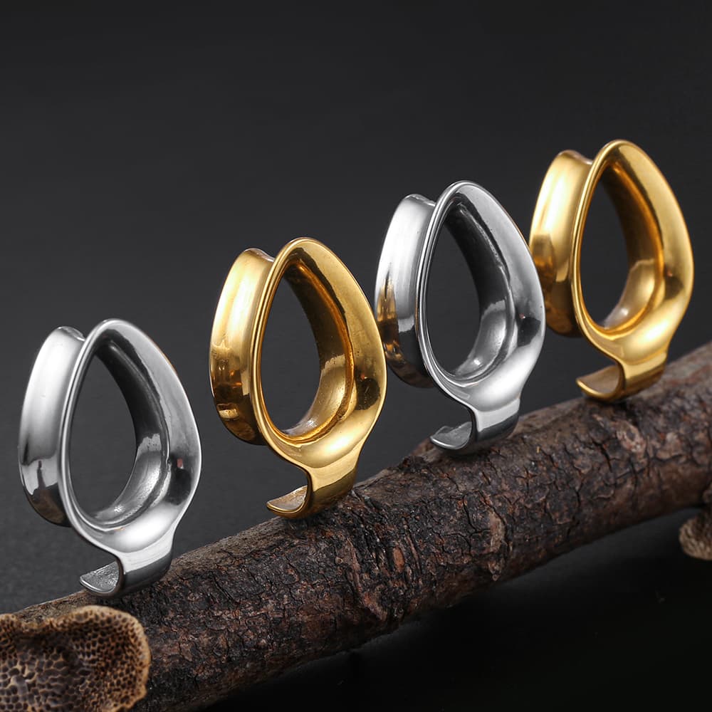 Waterdrop Lobe Cuff Ear Gauges - Image 3