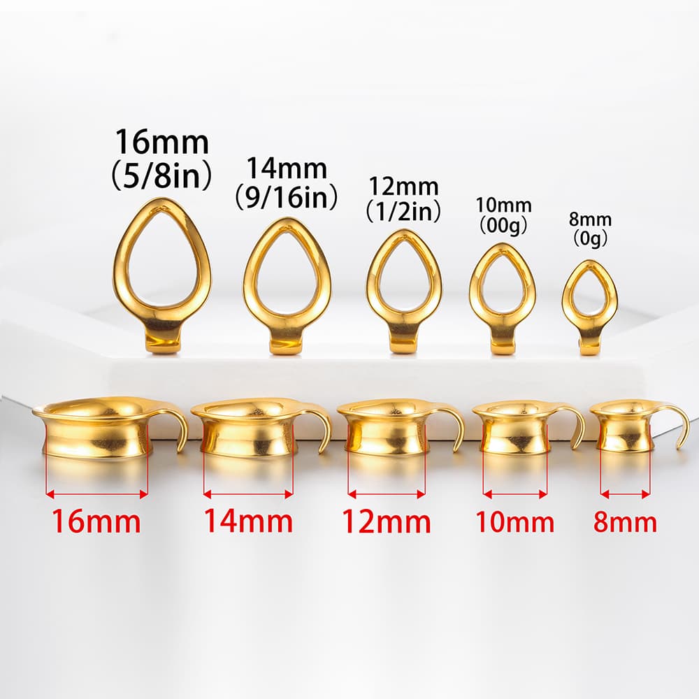 Waterdrop Lobe Cuff Ear Gauges - Image 6