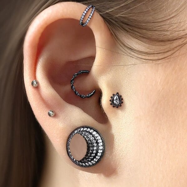 Sparkling Zircon Ear Gauge Plug