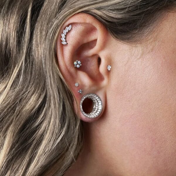Sparkling Zircon Ear Gauge Plug