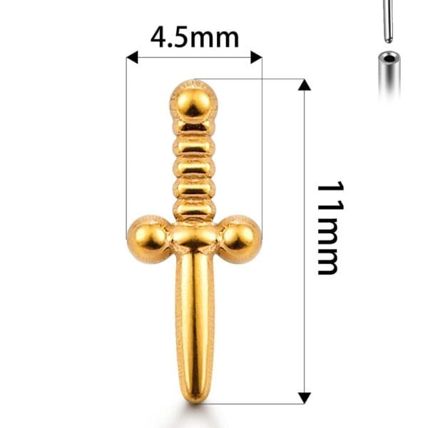 Cross Sword Labret Stud