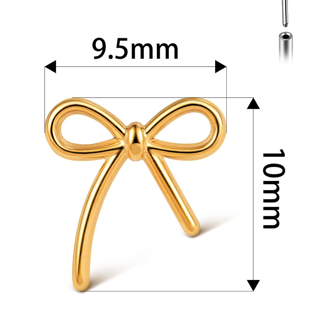 Bowknot Threadless Flat Back Labret - Image 6