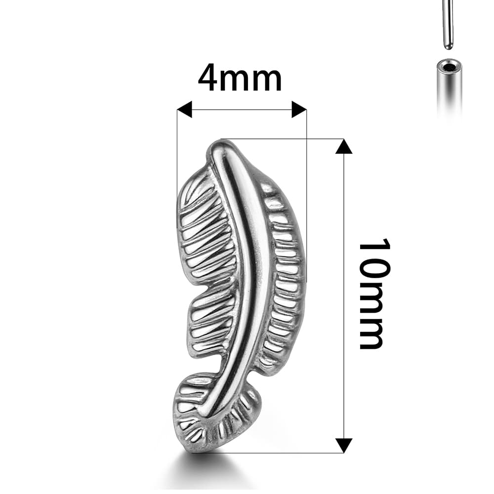 Feather Threadless Flat Back Labret - Image 6