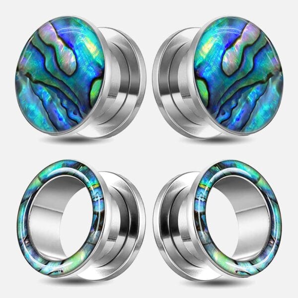 Screw Fit Colorful Shell Ear Tunnels