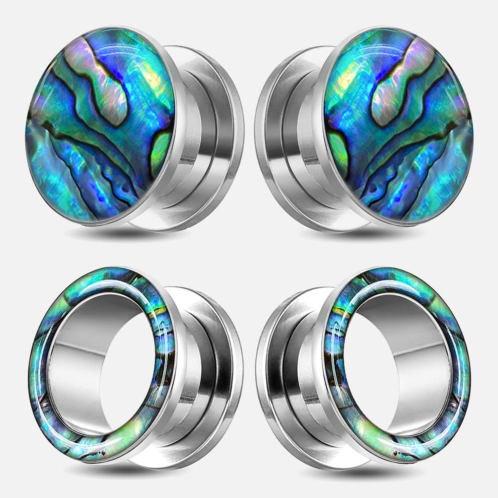 Screw Fit Colorful Shell Ear Tunnels