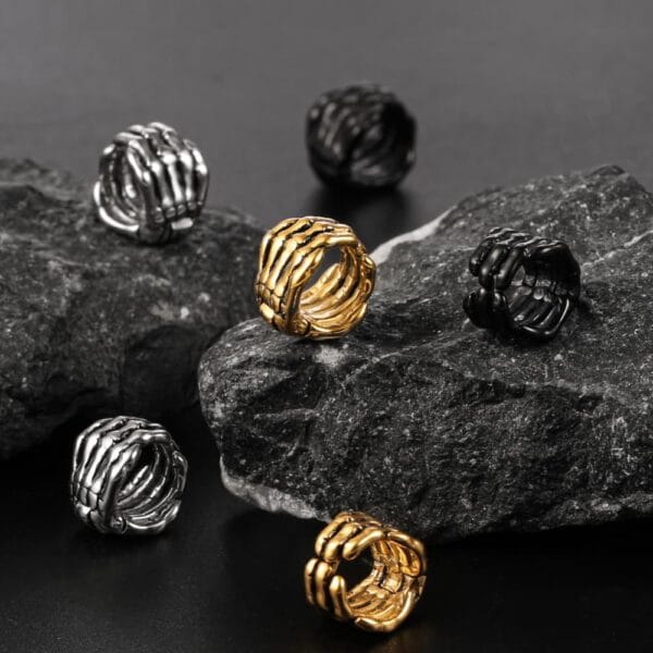 Skeleton Hand Ear Lobe Cuffs