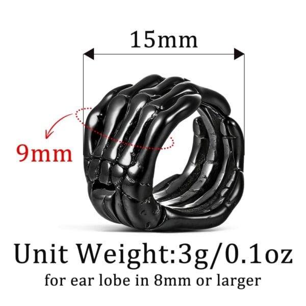 Skeleton Hand Ear Lobe Cuffs