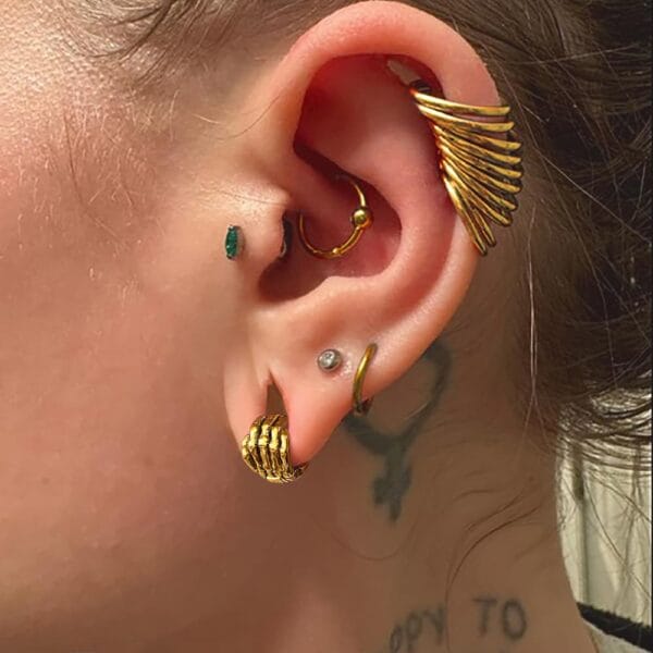 Skeleton Hand Ear Lobe Cuffs