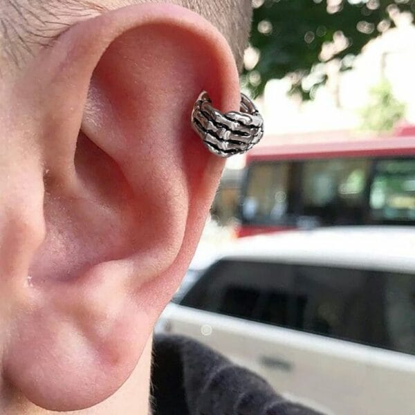 Skeleton Hand Ear Lobe Cuffs