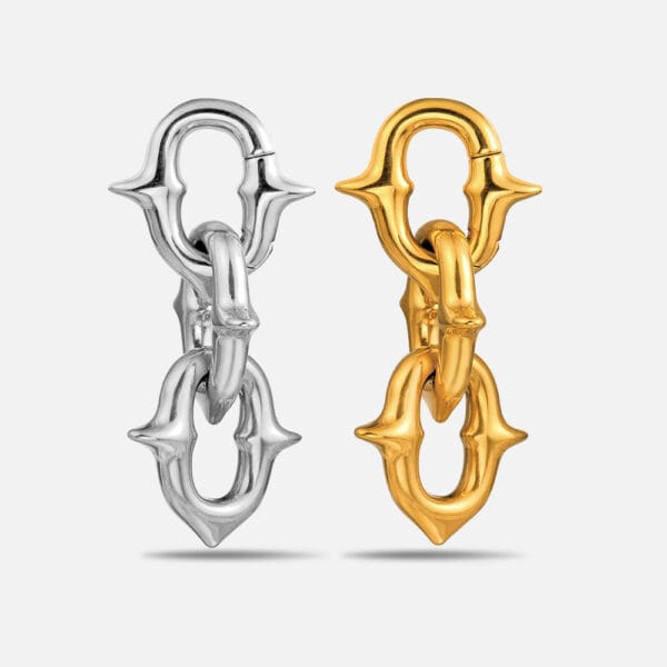 Punk Chain Hanger Earrings in Surgical Stainless Steel for Gothic Fashion