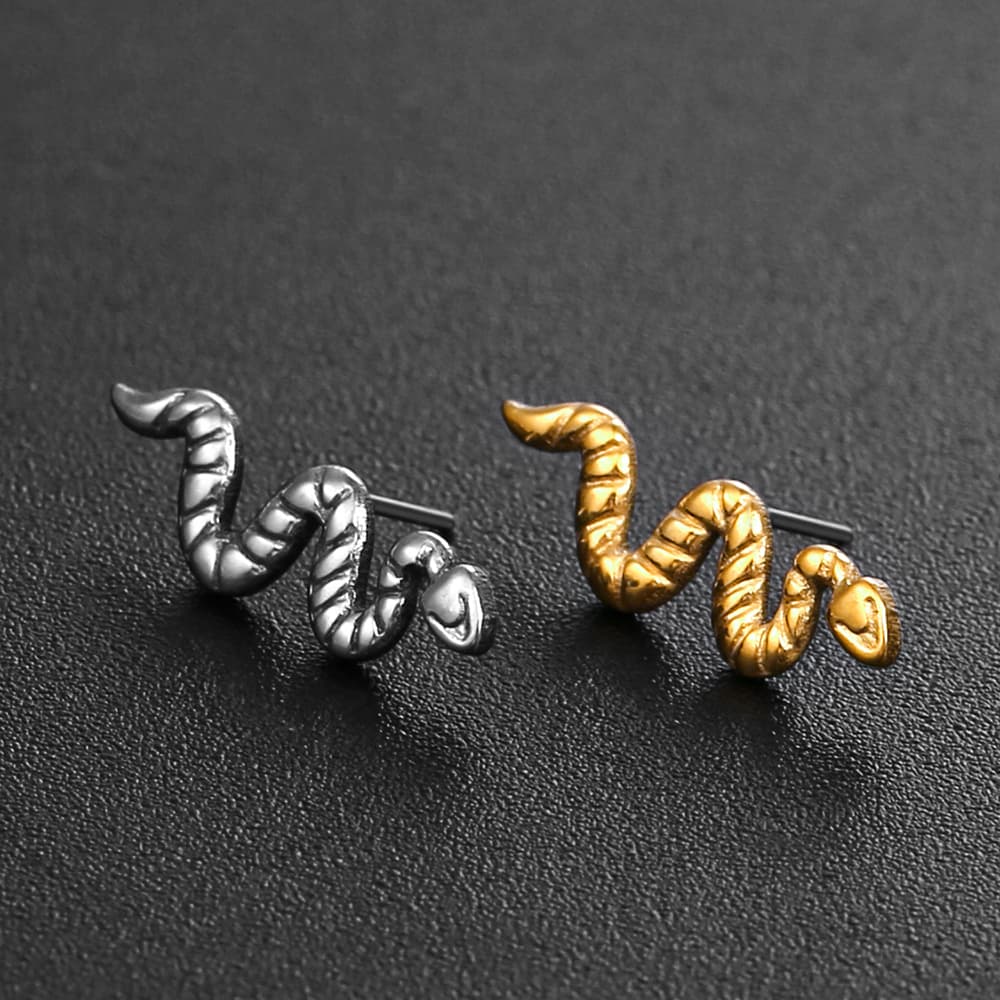 Snake Threadless Flat Back Labret - Image 3