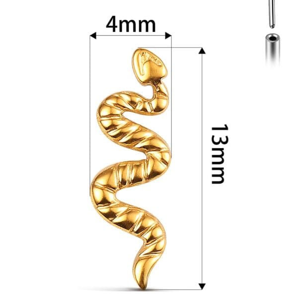 Snake Threadless Flat Back Labret
