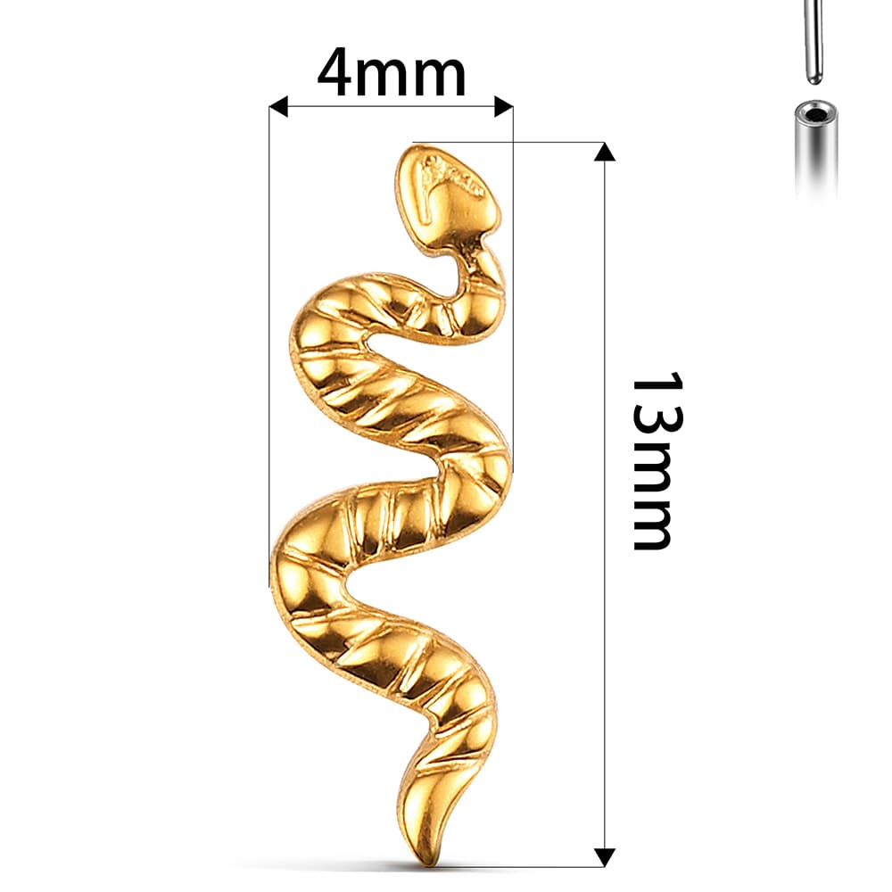 Snake Threadless Flat Back Labret - Image 7