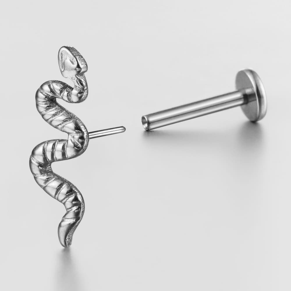 Snake Threadless Flat Back Labret - Image 6