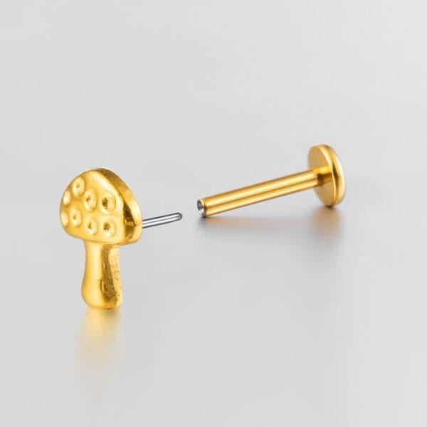 Mushroom Threadless Flat Back Labret